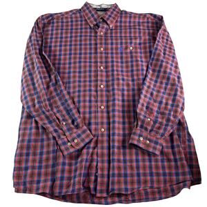 Wrangler George Strait Cowboy Cut Shirt XL Plaid Western Button Down Cotton